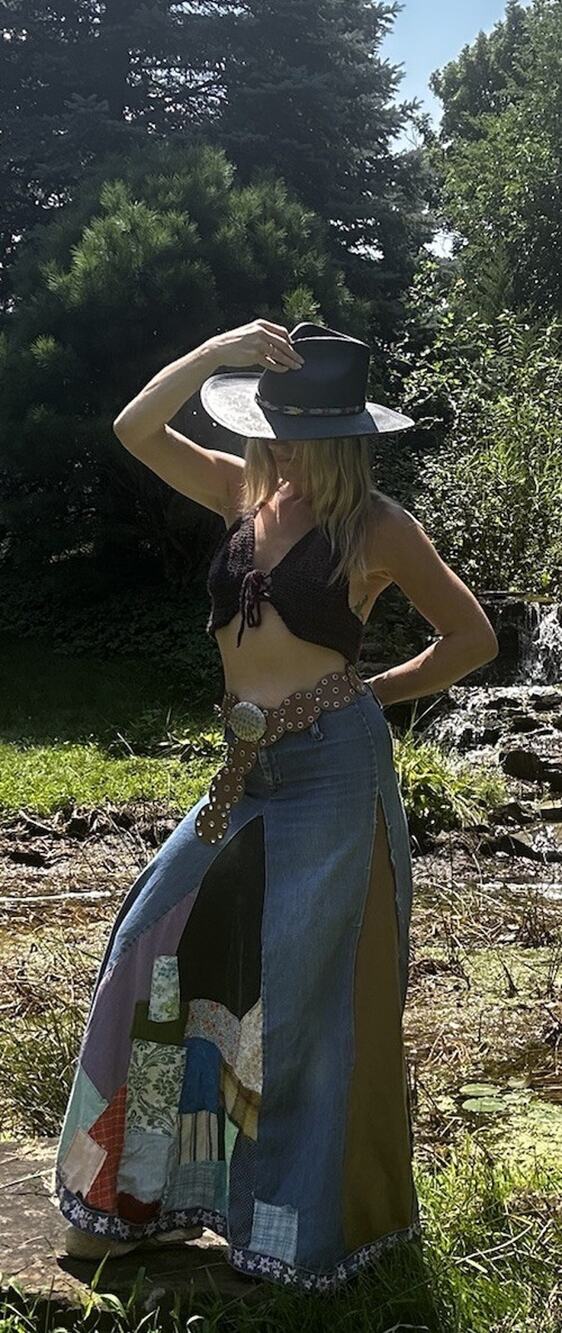 Crotched Black & Dark Purple Knit Crop Top Cutouts Medium/largeRave Western Wear